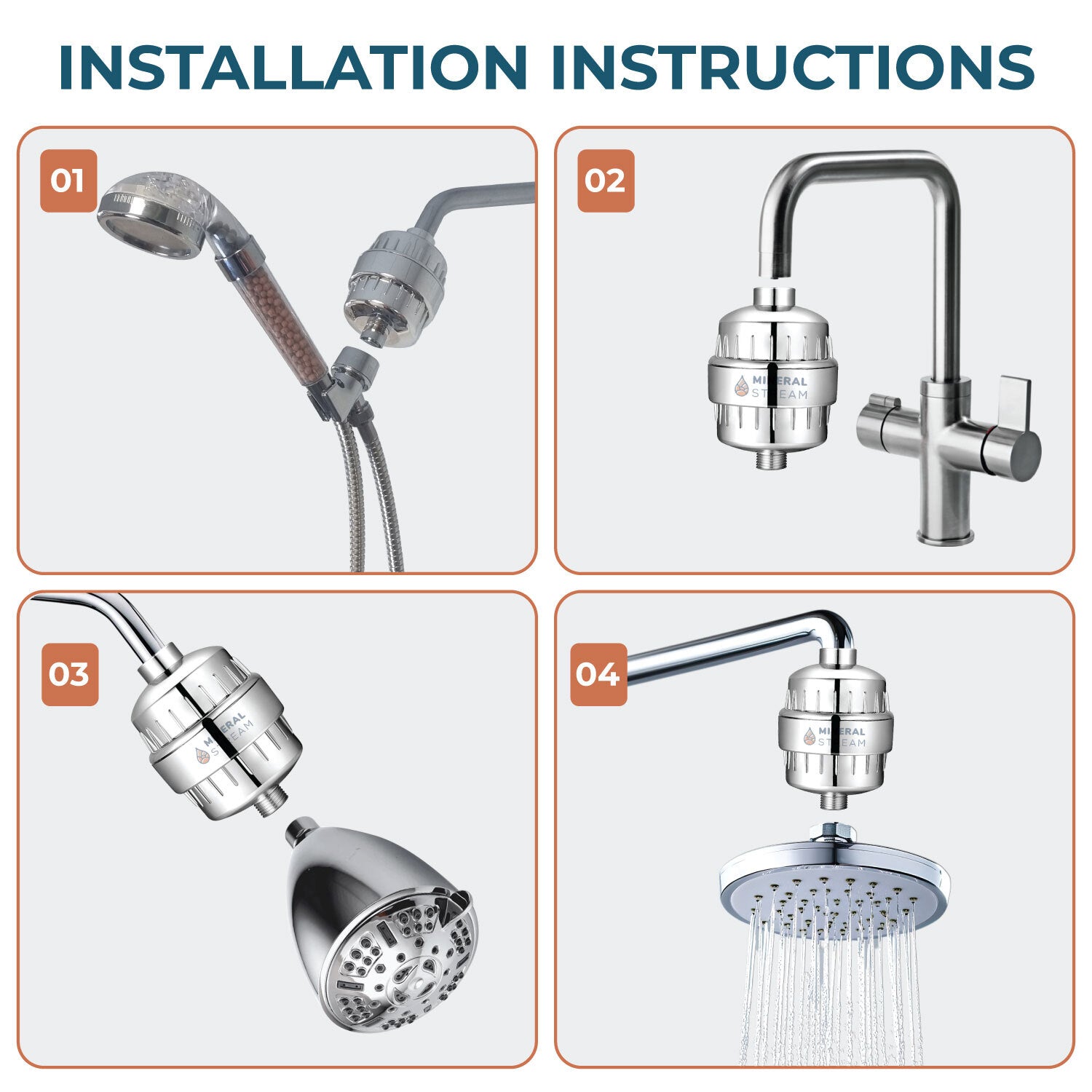 Filtro de chuveiro para água dura