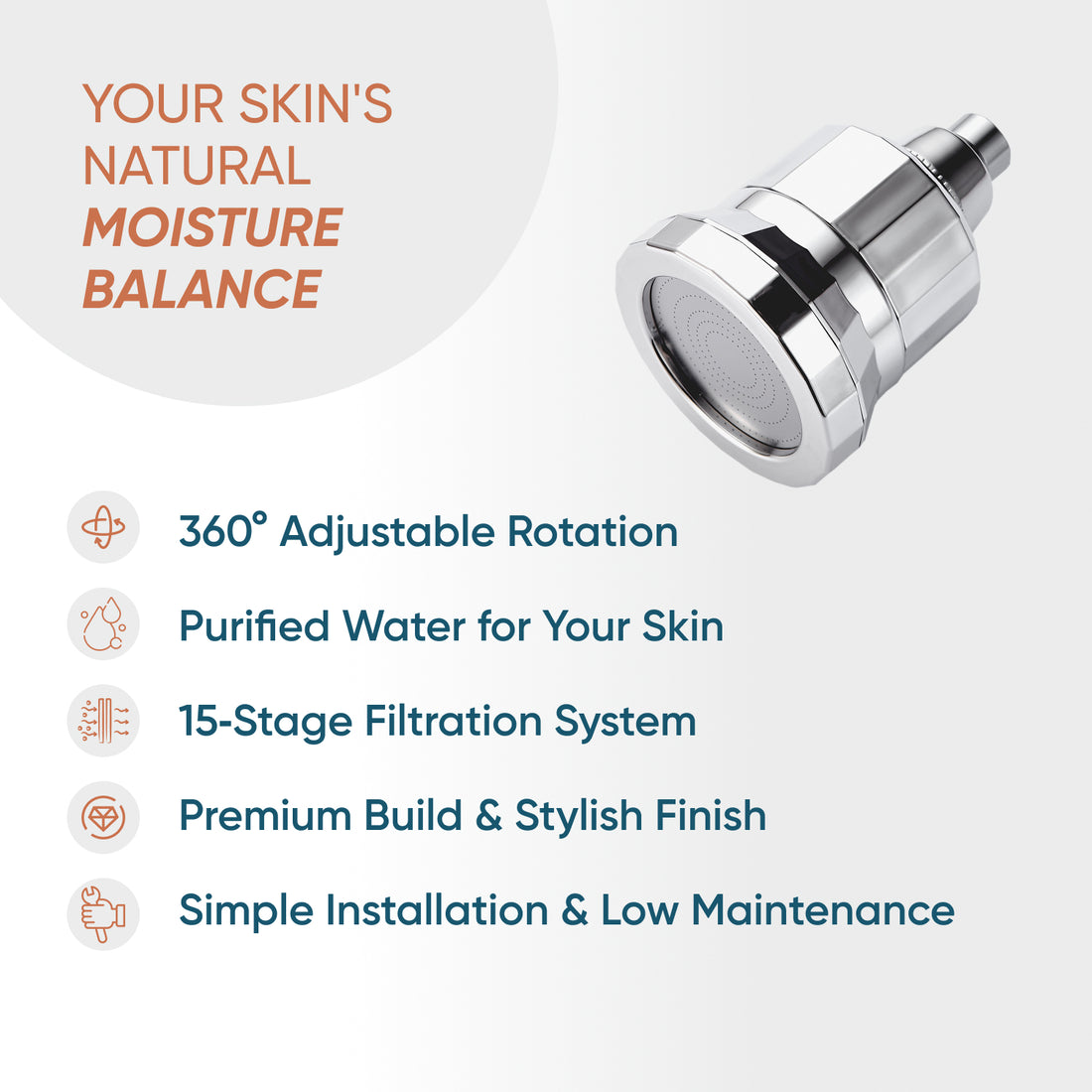 SkinPro - mais avançado de chuveiro filtrado preto