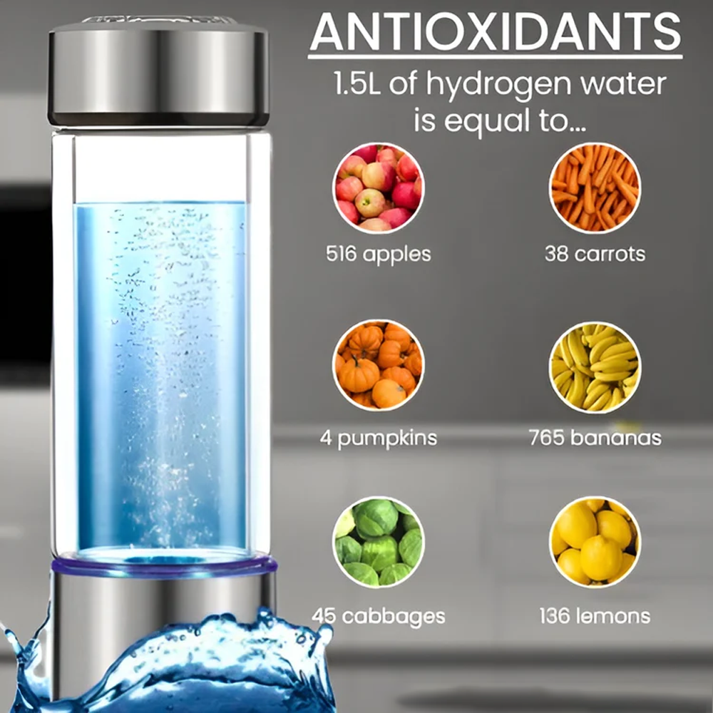 Garrafa de água de hidrogênio