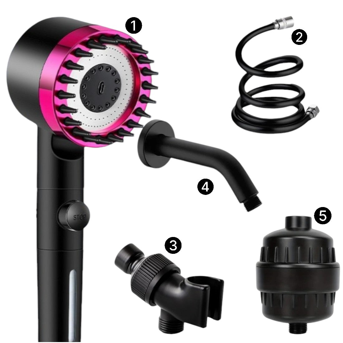 Cabeça de chuveiro filtrado de massagem minetalstream