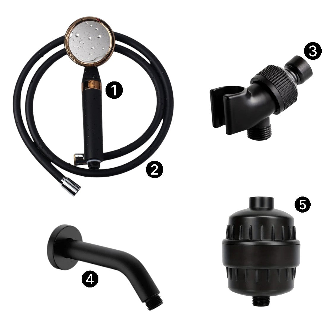 MineralStream ™ Black - Kit de chuveiro completo de vitamina C